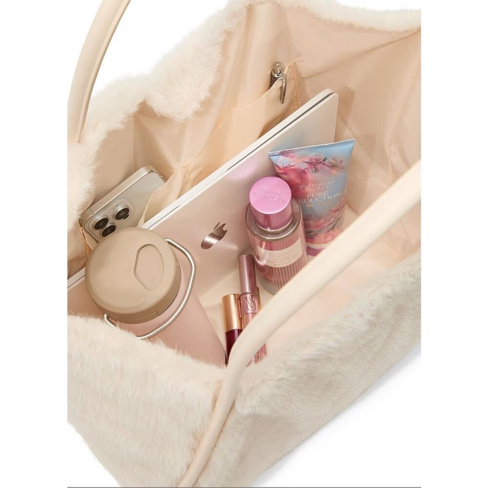Victoria’s Secret Beige Faux For Tote Bag & Shimmer Body Spray - Picture 4 of 12